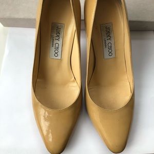 Jimmy Choo Nude Patent Leather Pumps